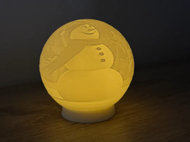 Christmas lithophane ball snowman