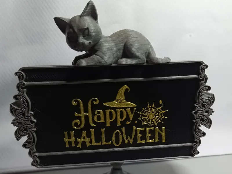 Halloween sign with Cat