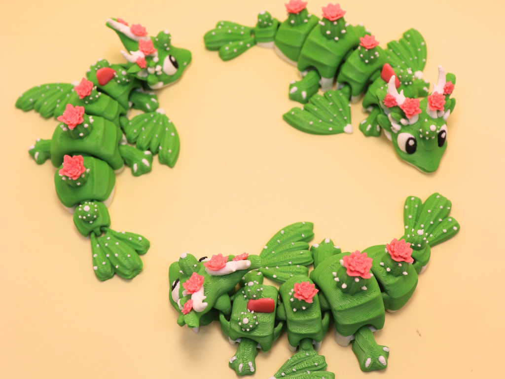 Cactus Bloom Dragon Articulated Toy Zinibow3D - 1