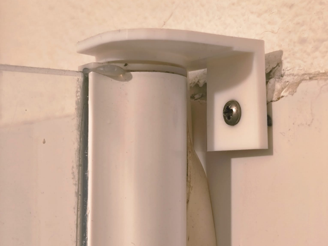 Shower Screen Top Bracket Repair - No Support