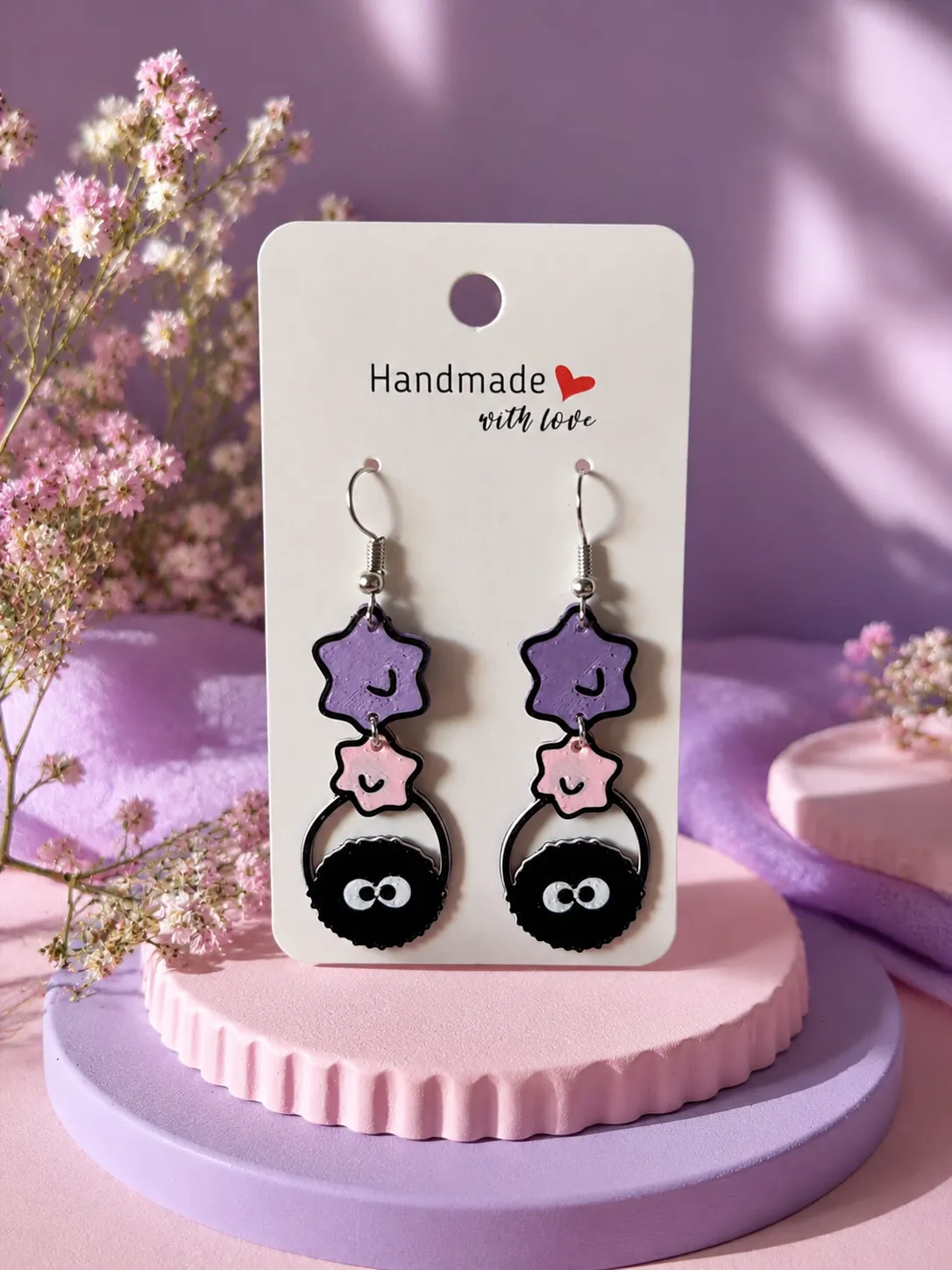 Pendientes Kawaii Susuwatari con Estrellas view 2