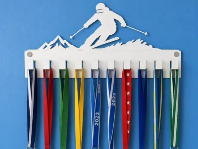 Skier Medal Hanger | Ski Racing Medal Display