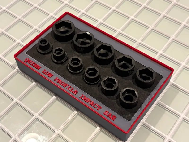 Quinn Low Profile SAE Impact Socket Gridfinity Bin