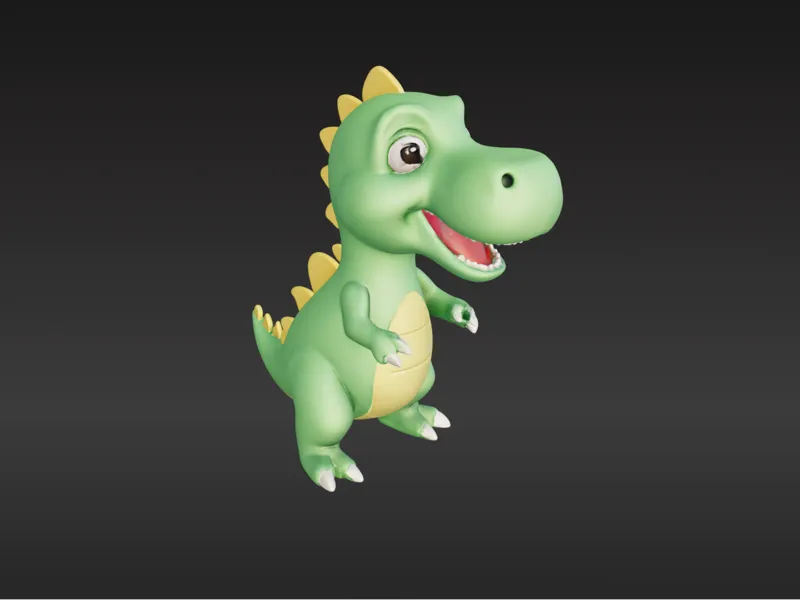 Cute cartoon green dinosaur