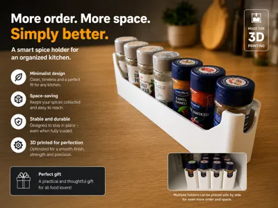 Modular Spice Rack Holder for Kitchen Cabinets