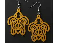 Boucles d'oreilles tortue, faciles à imprimer — photo 1