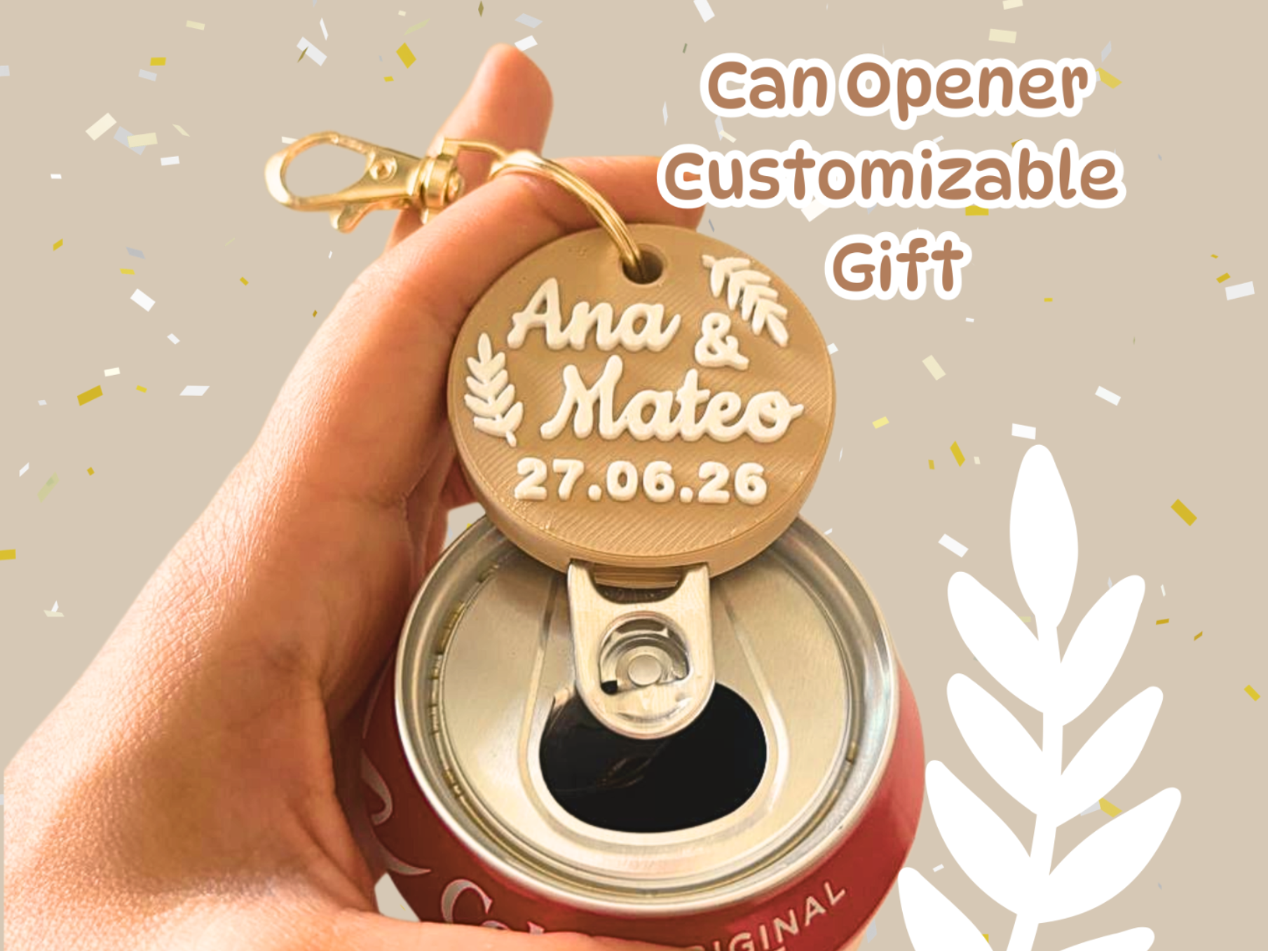 Abre Latas Personalizado Regalo Boda Nombres/fecha - 1