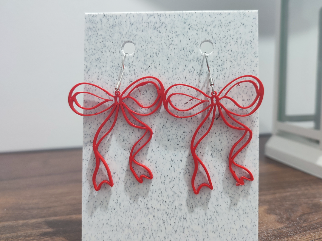 Aretes Lazo Carmín Filigrana