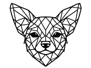 Chihuahua Poly Line Art