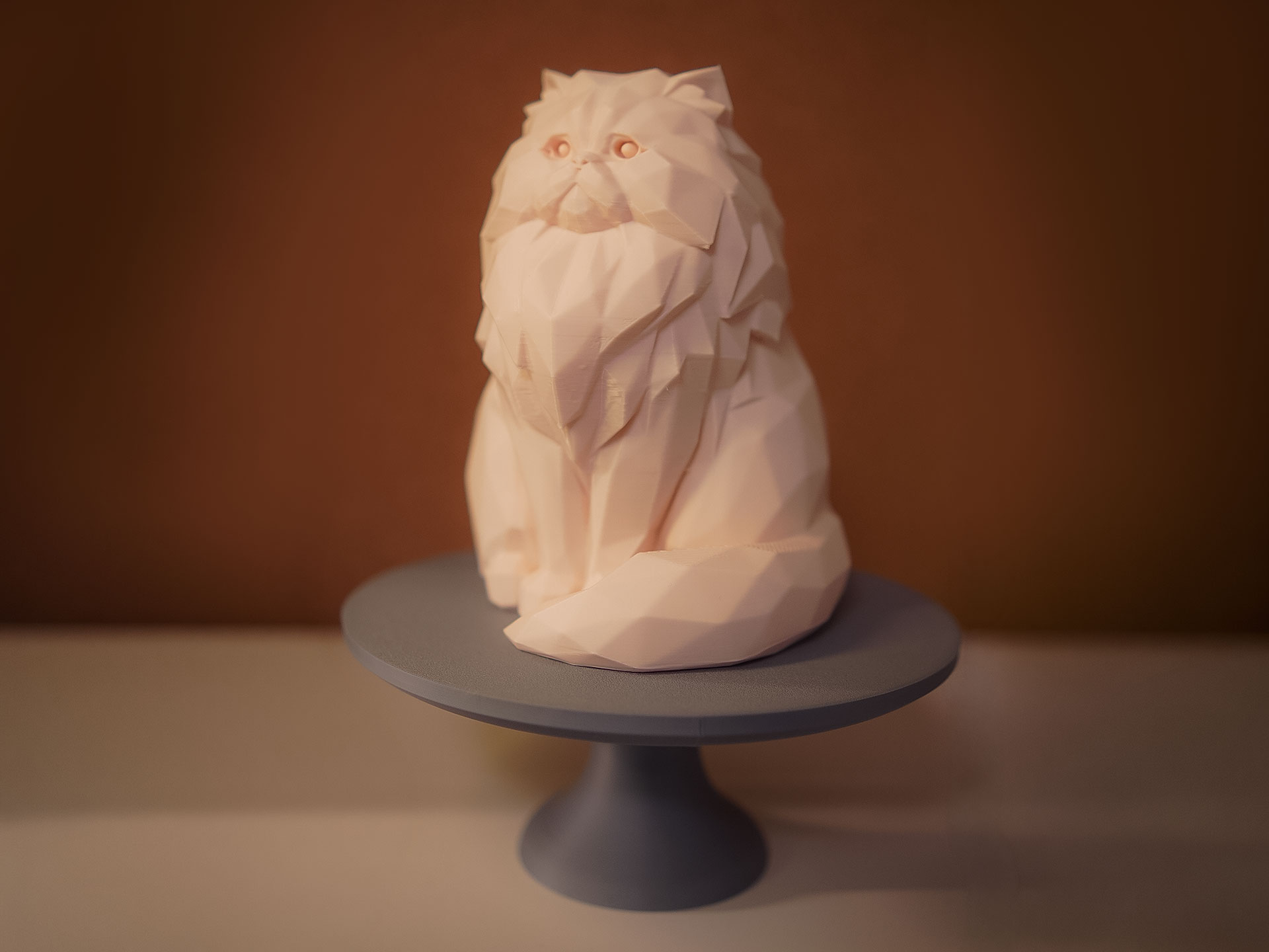 Low Poly Persian Cat | Modern Geometric Decor