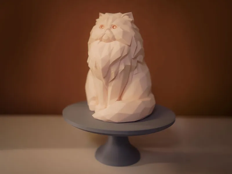 Low Poly Persian Cat | Modern Geometric Decor
