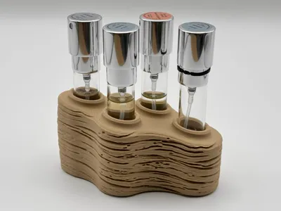 Bark Texture Perfume Sampler Stand — 4× 16mm holes