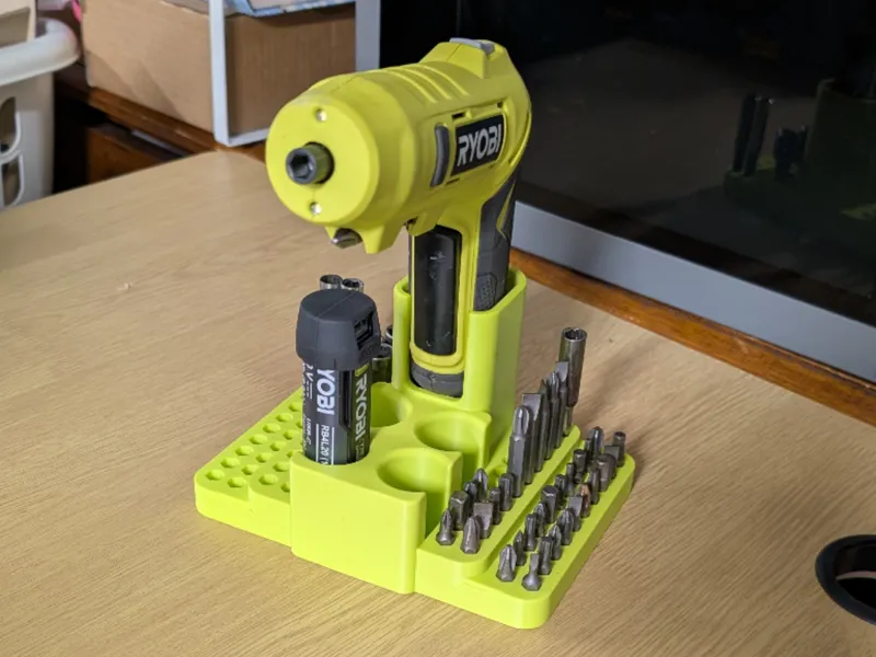 Ryobi Screwdriver, batteries and bits holder