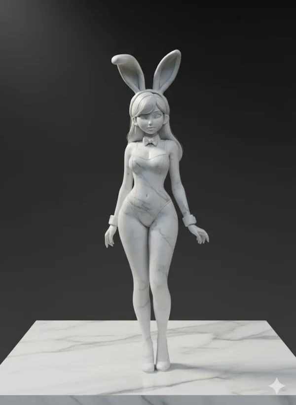 Figurine femme en costume de lapine