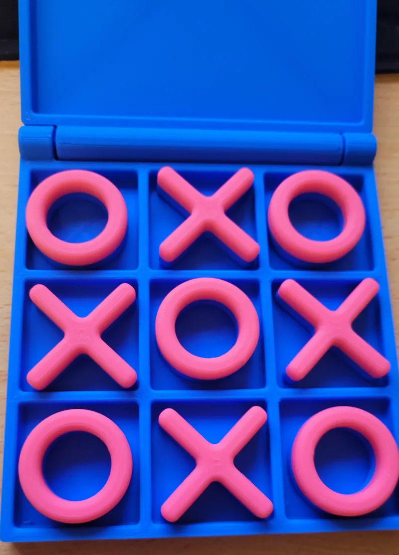 Portable Tic Tac Toe Board with Hinge and Snap Close Box