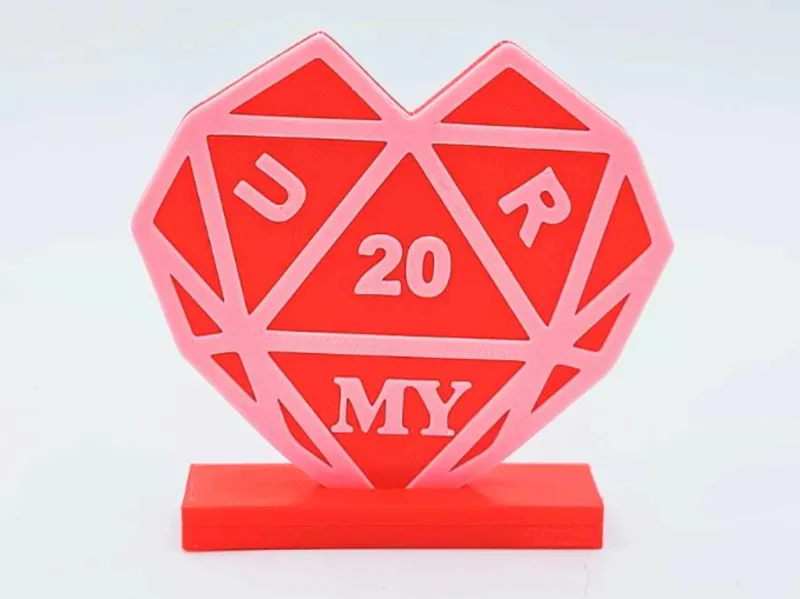 Heart Shaped D20 Valentine's Day "U R MY D20"