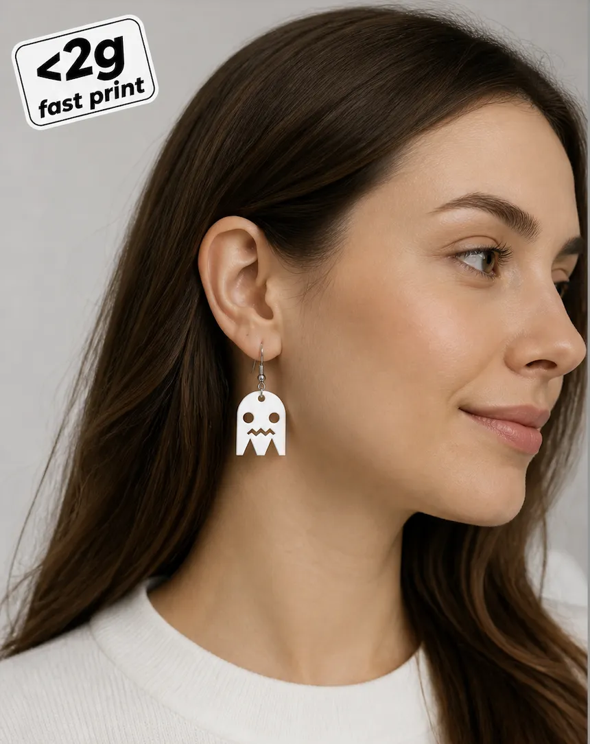 Ghost earrings view 2