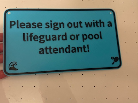 pool sign checkout 