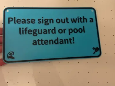 pool sign checkout 