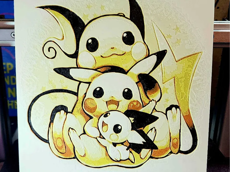 Pikachu Change Pikachu Evolution Fan art Hueforge - Free 3D Print Model - MakerWorld