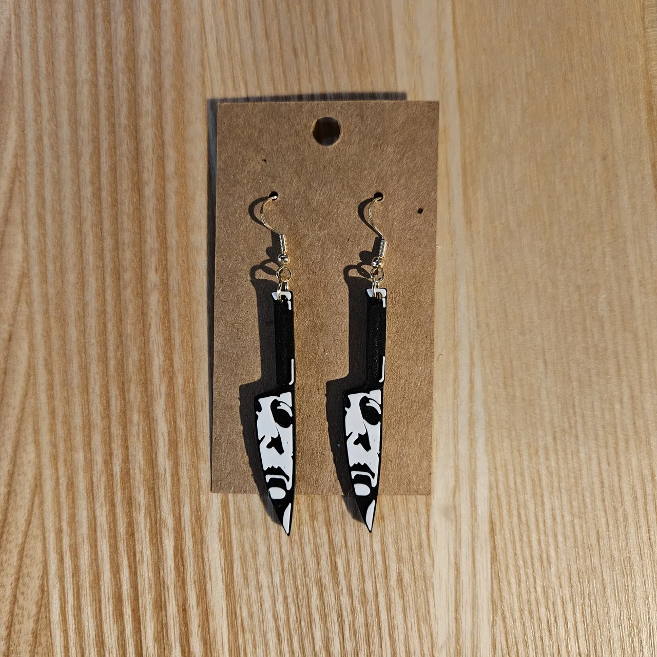 Horror Knives earrings aka assassin knives view 2