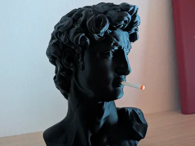 Michelangelo's David with cigarette (NO AMS)