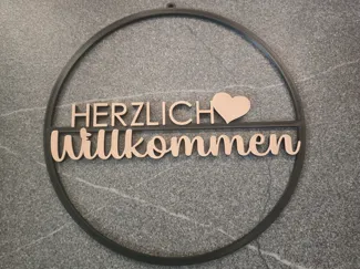 Herzlich Willkommen Türschild