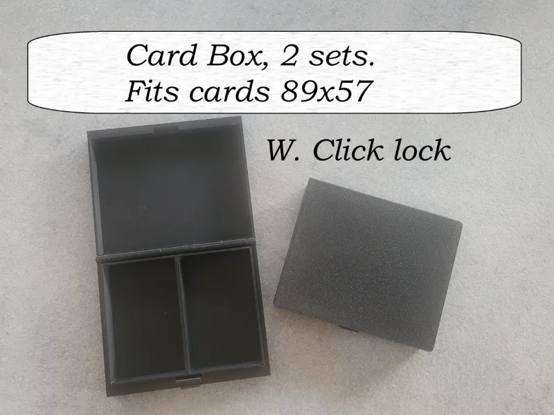 Playing card storage box w.click lock.