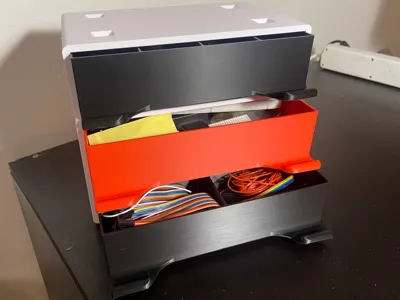 Double height case and drawer + less material! 