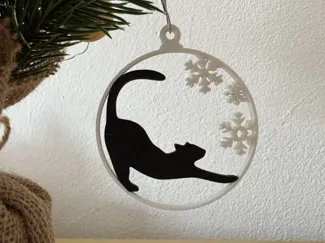 Christmas decor with cat