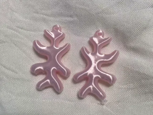 立体珊瑚耳环