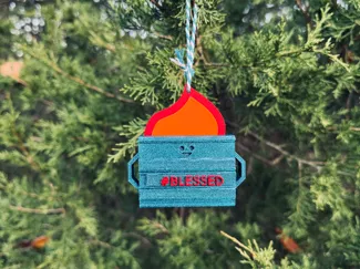Dumpster fire tree ornament