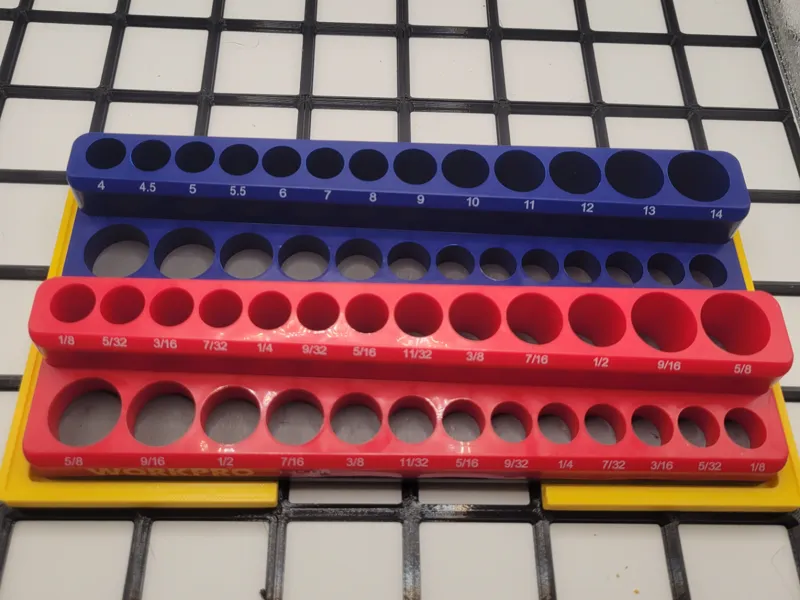 Workpro Magnetic Socket Holder on Gridfinity Base