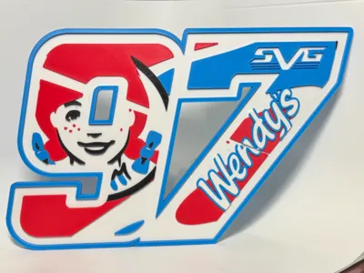 SVG #97 Wendy’s NASCAR 3D Sign Shane Van Gisbergen