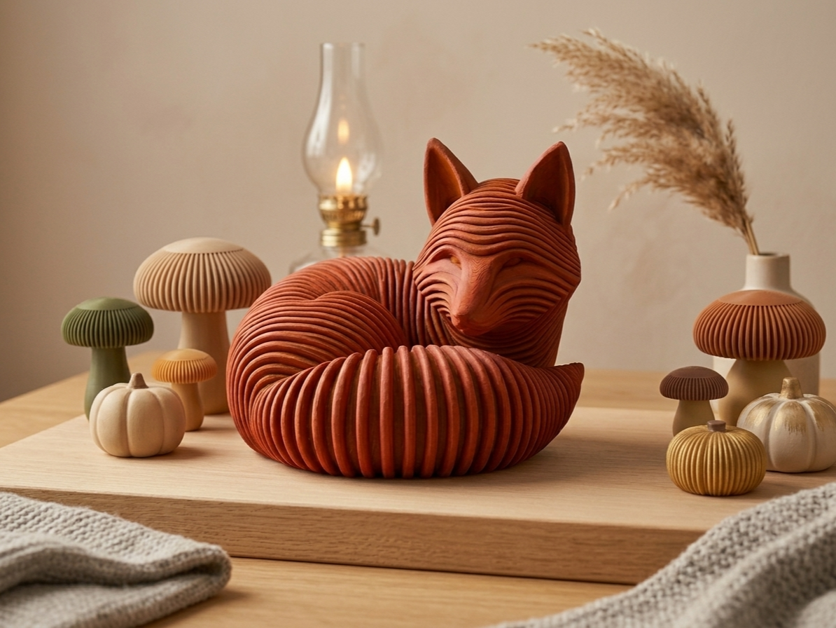 Aura Collection – Ribbed Fox Japandi Autumn Decor - 1