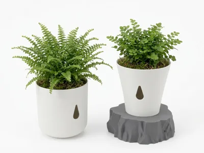 Integrated self-watering flower pot