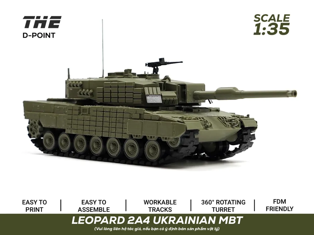 Soporte: Leopard 2A4 Ukraine |1:35 Scale| Workable Tracks. Referencia del modelo original.