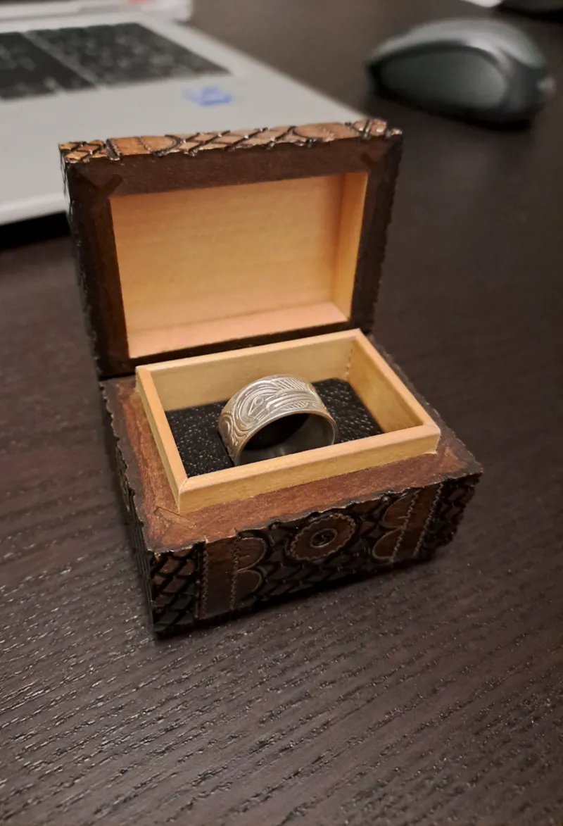 ring display stand / insert  for box