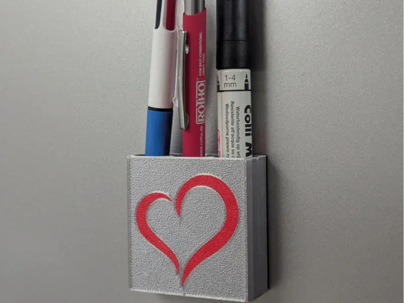 Heart fridge holder for markers or pens