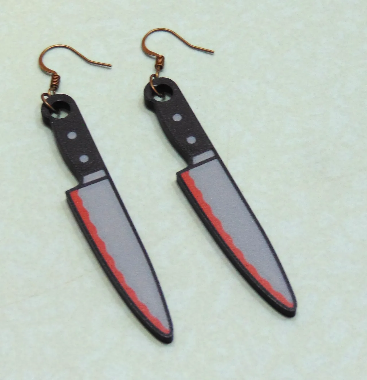 Halloween Earrings Bloody Knife Michael Myers view 2