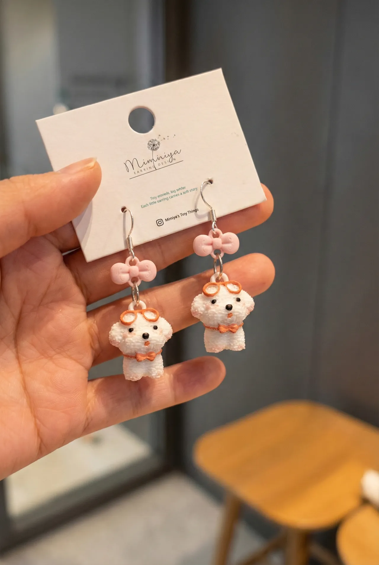 Pilot Puppy earring view 2