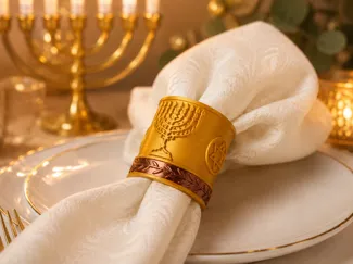 Napkin Ring - Ornate Chanukkah Napkin Ring