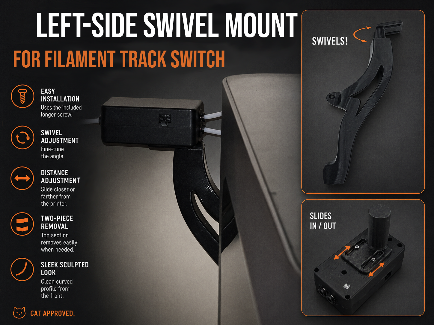 Adjustable H2C/H2D Filament Track Switch Bracket