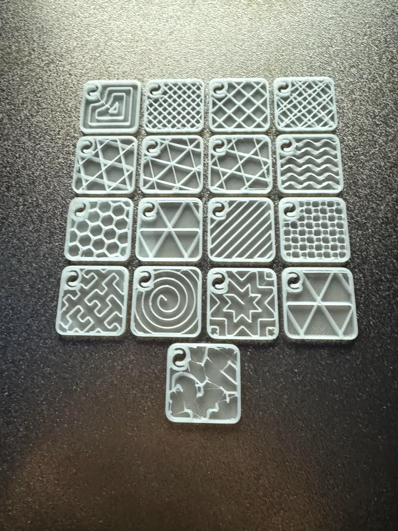 All 17 Bambu Labs Infill swatches