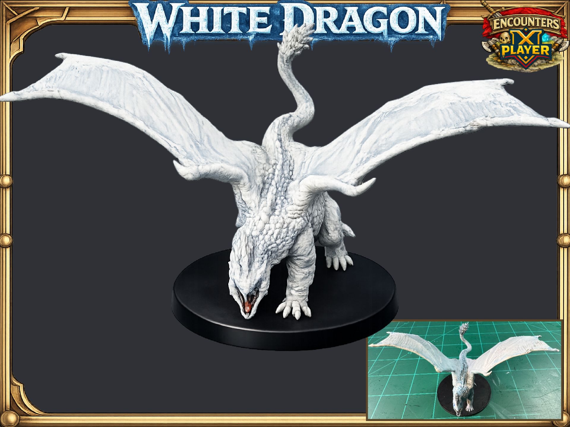 Young White Dragon: DnD D&D Pathfinder Mini