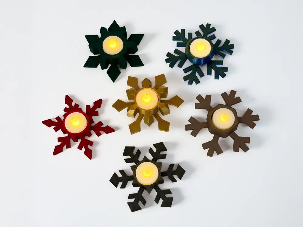 Snowflake Tea Light Stl File SnowFlake Christmas Tealights Set by G3D Printlab MakerWorld: Download ...