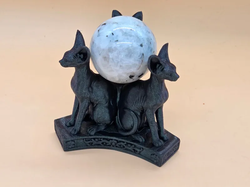 Sphinx Cat Crystal Ball Holder