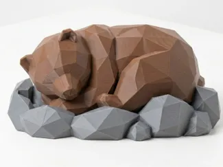 Low Poly Sleeping Bear