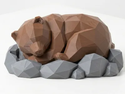 Low Poly Sleeping Bear