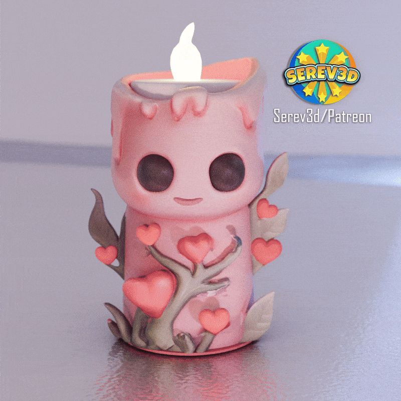 Cute Valentines Candle (with hidden note space )